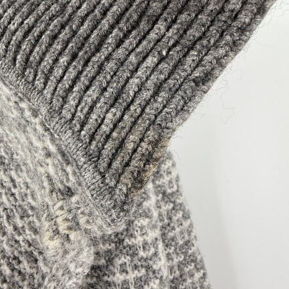 Loft Gray Wool Blend Open Front Knit Cardigan Women's Size Medium FLAWED - Picture 5 of 13
